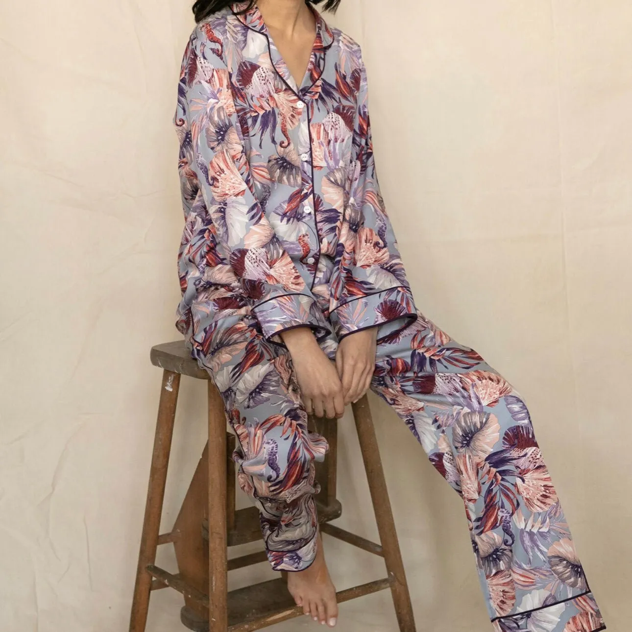 Fable & Eve - Wimbledon Seahorse Print PJ Set - Multi