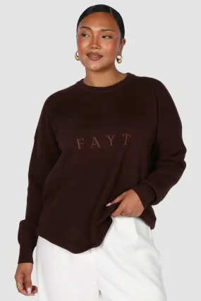 FAYT KNIT SWEATER CHOCOLATE