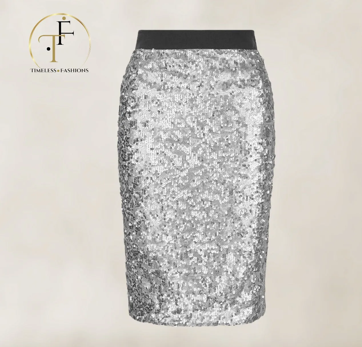 Fenn Wright Manson Caroline Skirt, Silver/Grey Sequin UK 18  US 14 EU 46