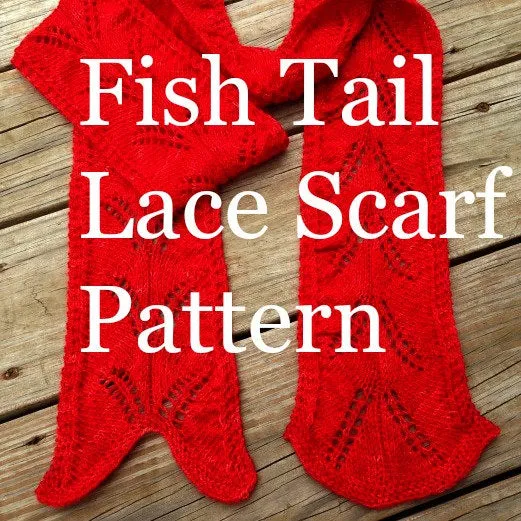 Fish Tail Lace Scarf Knitting Pattern, Treasured Toes Sock Yarn