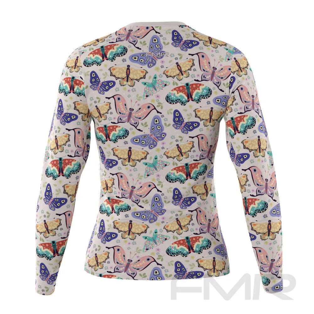 FMR Women's Butterfly Print Long Sleeve Running Shirt