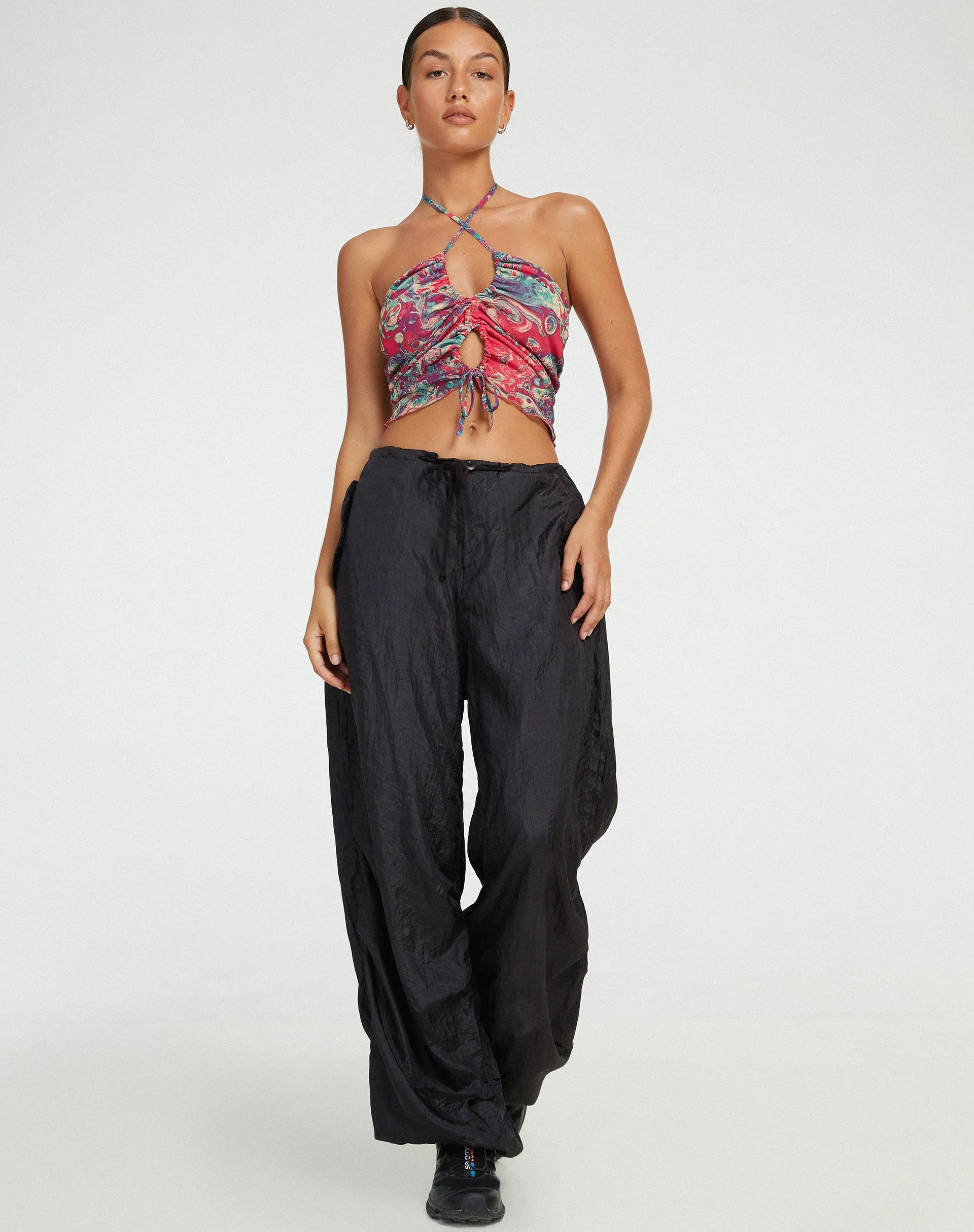 Fusena Cutout Top in Festival Print