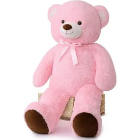 Giant Teddy Bear Plush Toy, Pink/Light Brown, 47 Inches