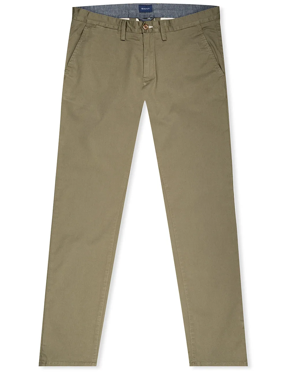 Hallden Slim Fit Twill Chinos Army Green