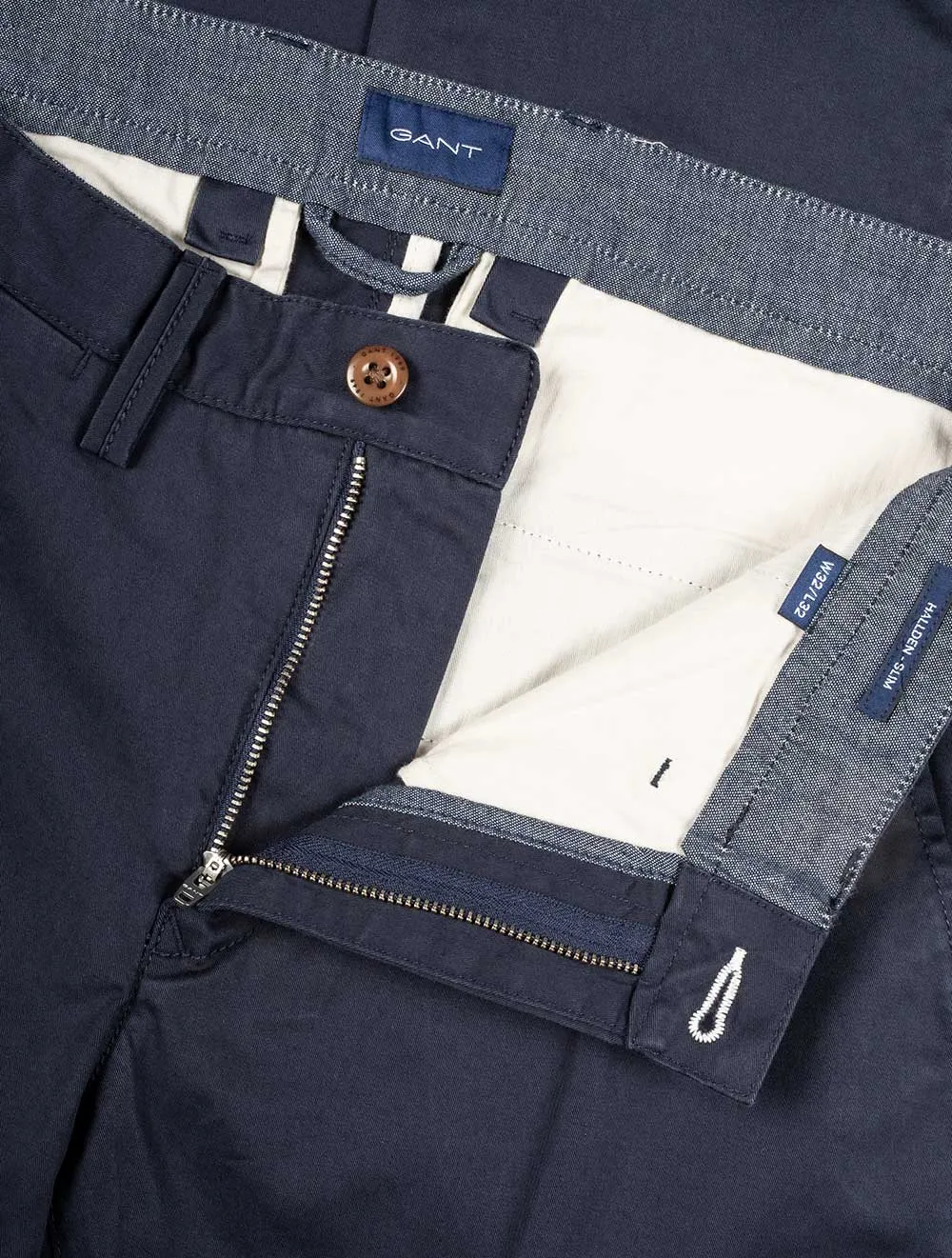 Hallden Slim Fit Twill Chinos Marine