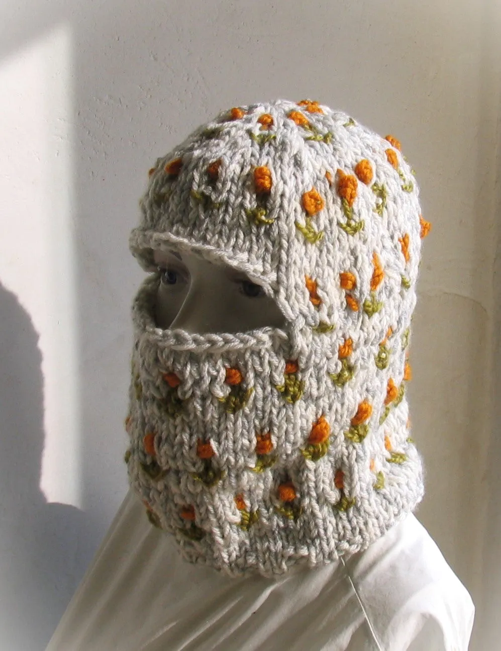 Hand Knit Beanies Very Cozy Soft & Chunky  Balaclava Knitting Hat Very Funky Outdoors Boho Style