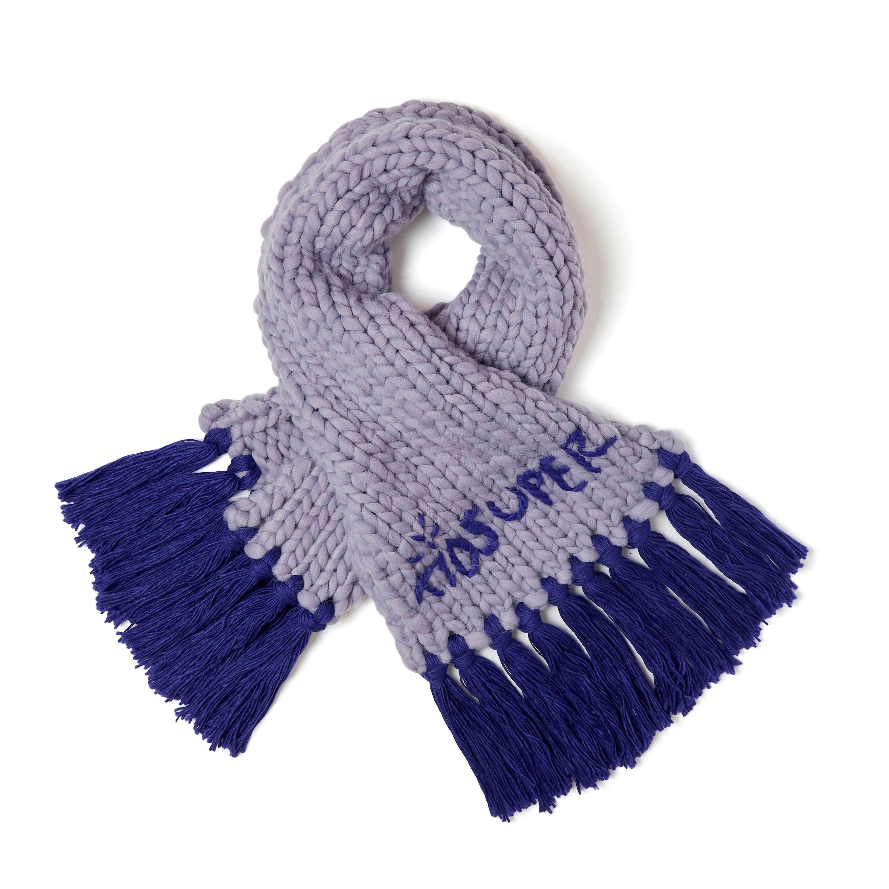 Hand Knit Chunky Scarf [Lavender]