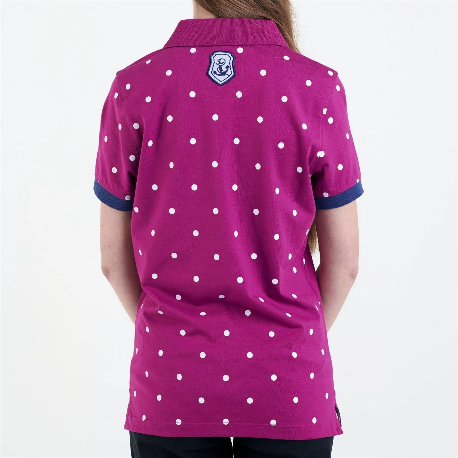 Hazy Blue Womens Short Sleeve Polo Shirt - Lilly