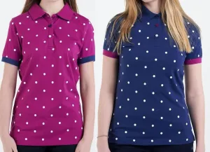 Hazy Blue Womens Short Sleeve Polo Shirt - Lilly