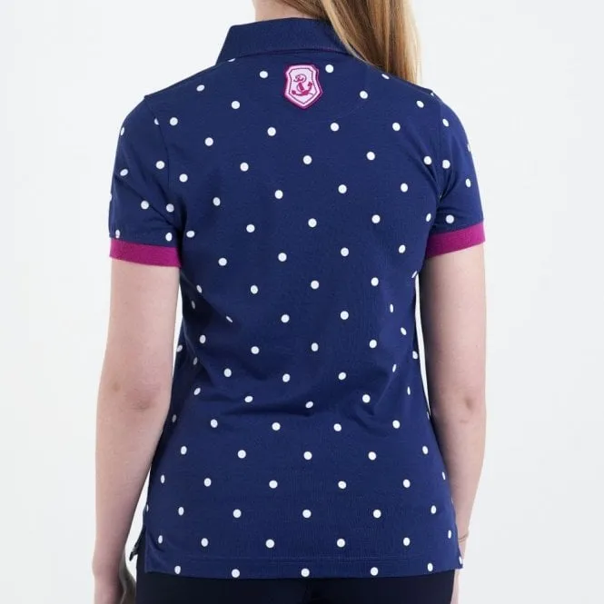 Hazy Blue Womens Short Sleeve Polo Shirt - Lilly