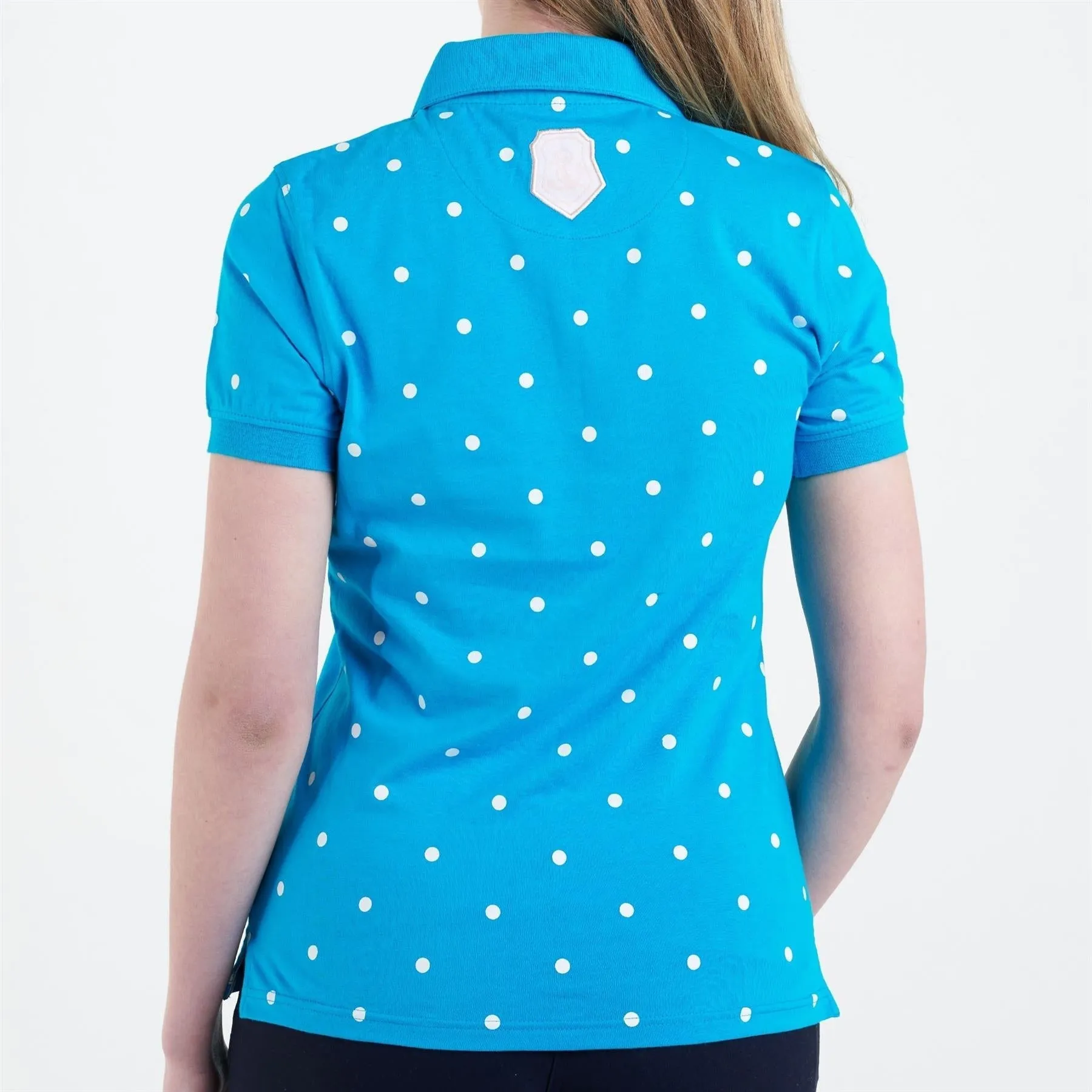 Hazy Blue Womens Short Sleeve Polo Shirt - Lilly