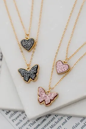 Heart & Butterfly Necklace