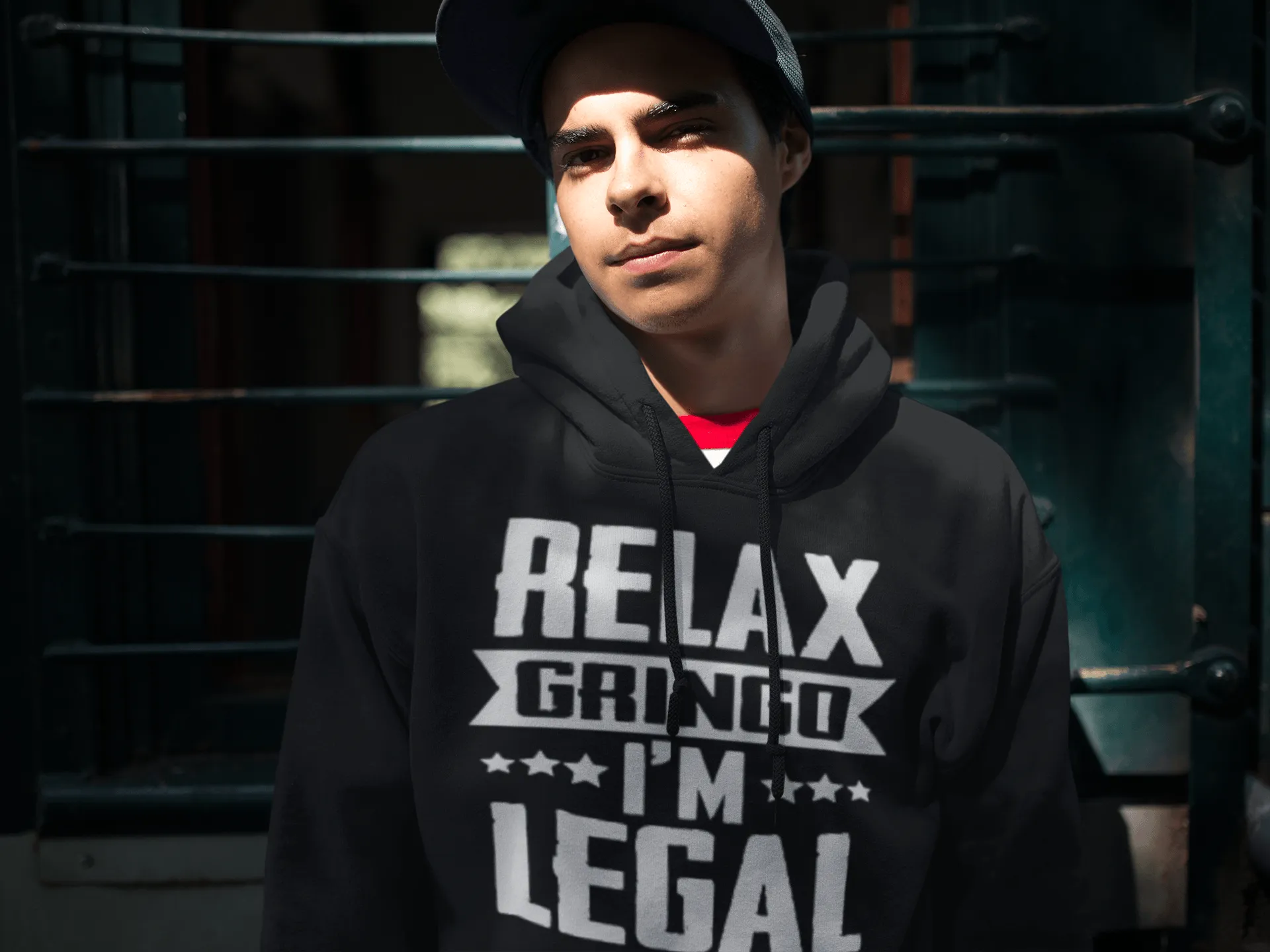 Humor Hoodie Relax Gringo I'm Legal Blended Cotton Midweight Unisex Pullover