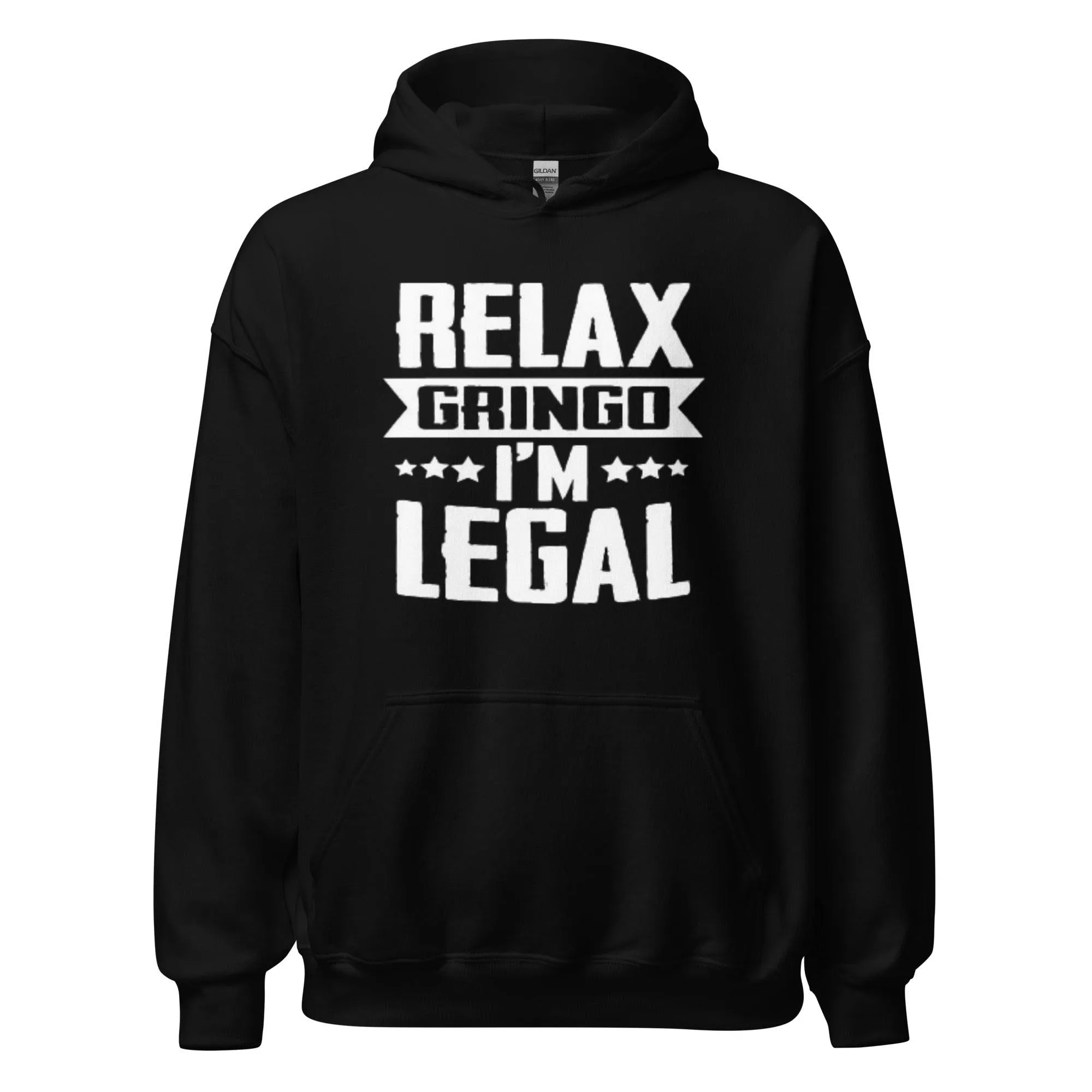 Humor Hoodie Relax Gringo I'm Legal Blended Cotton Midweight Unisex Pullover