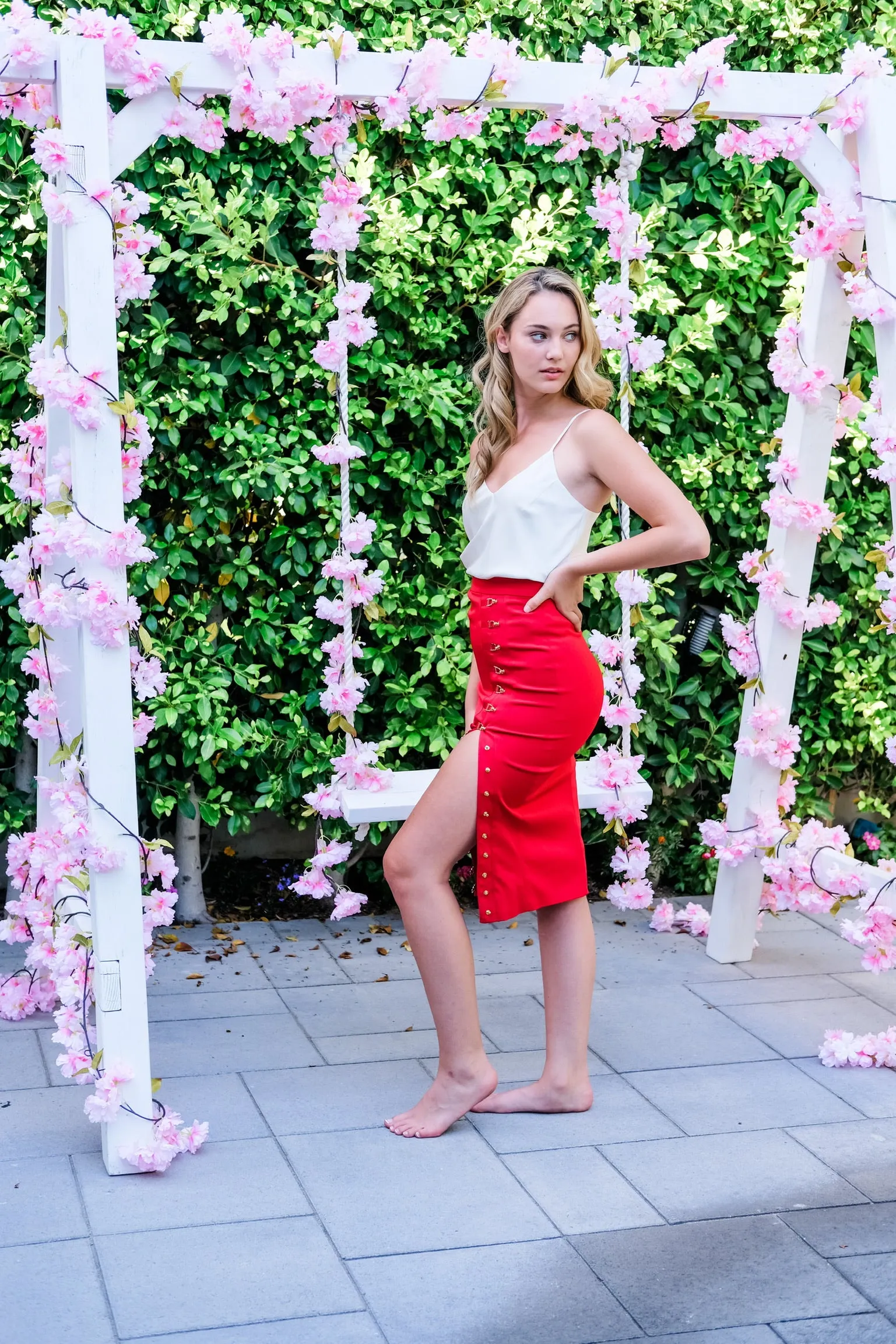 Ivy Bodycon Skirt - Red