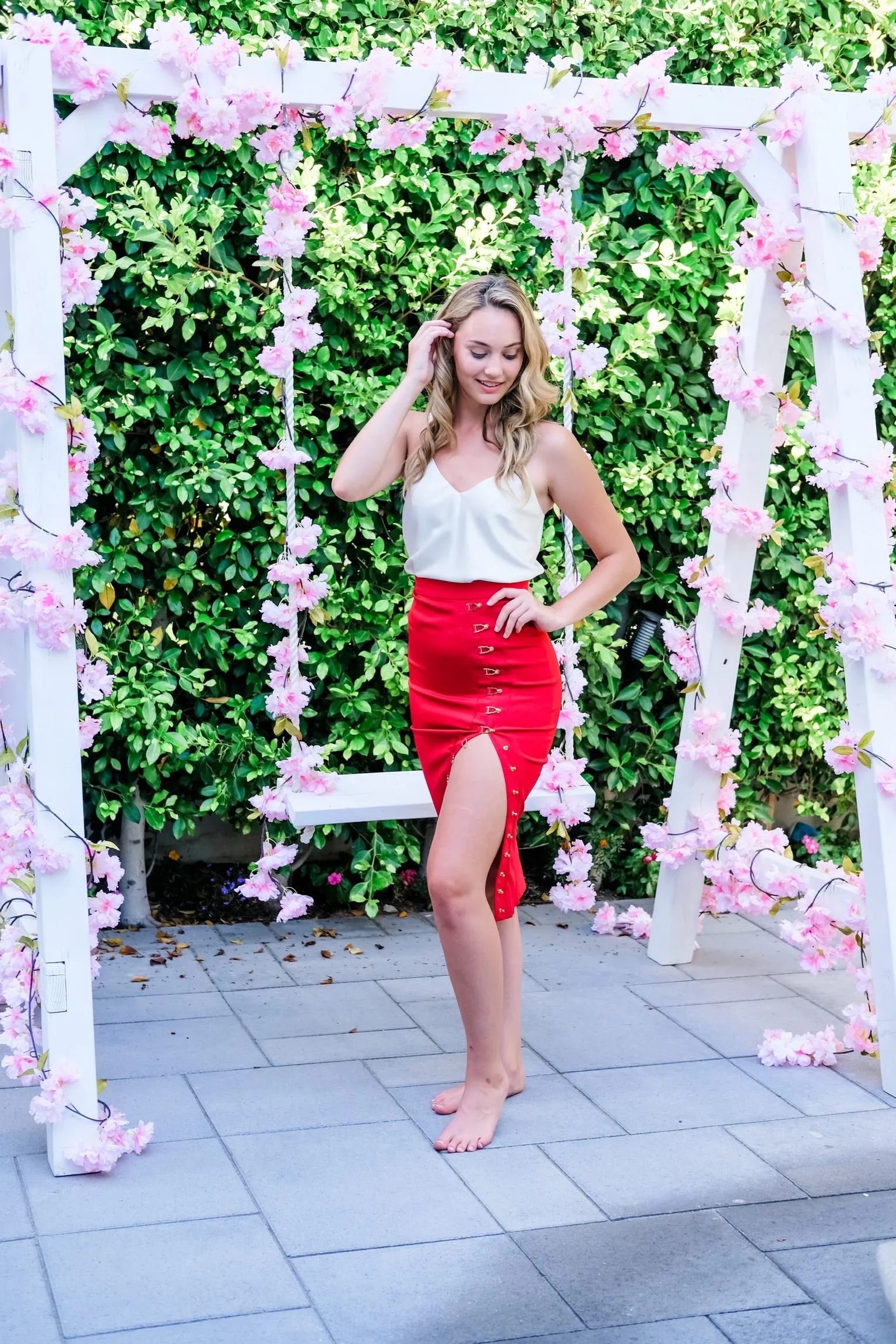 Ivy Bodycon Skirt - Red