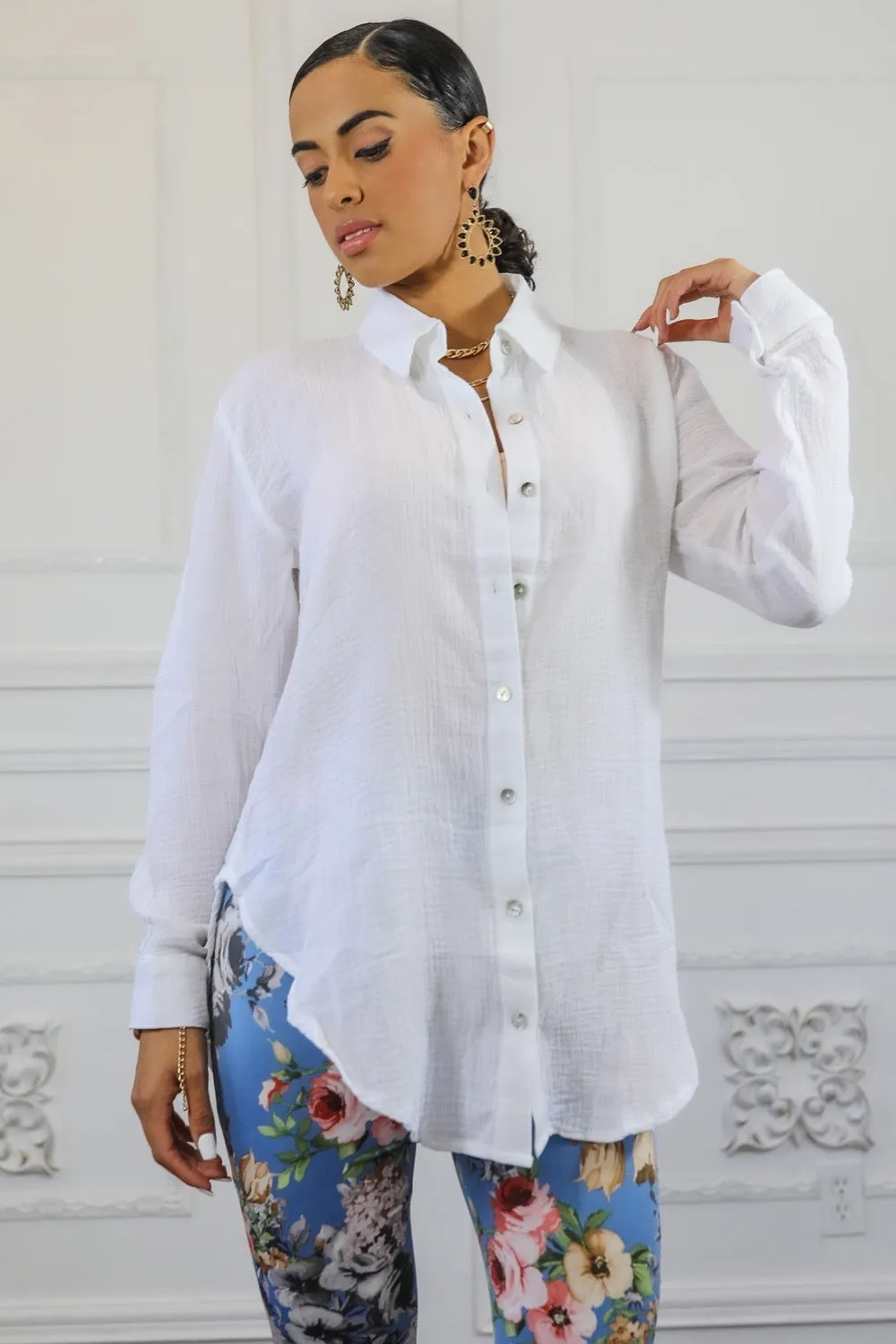 Lightweight double gauze Button Down Shirt