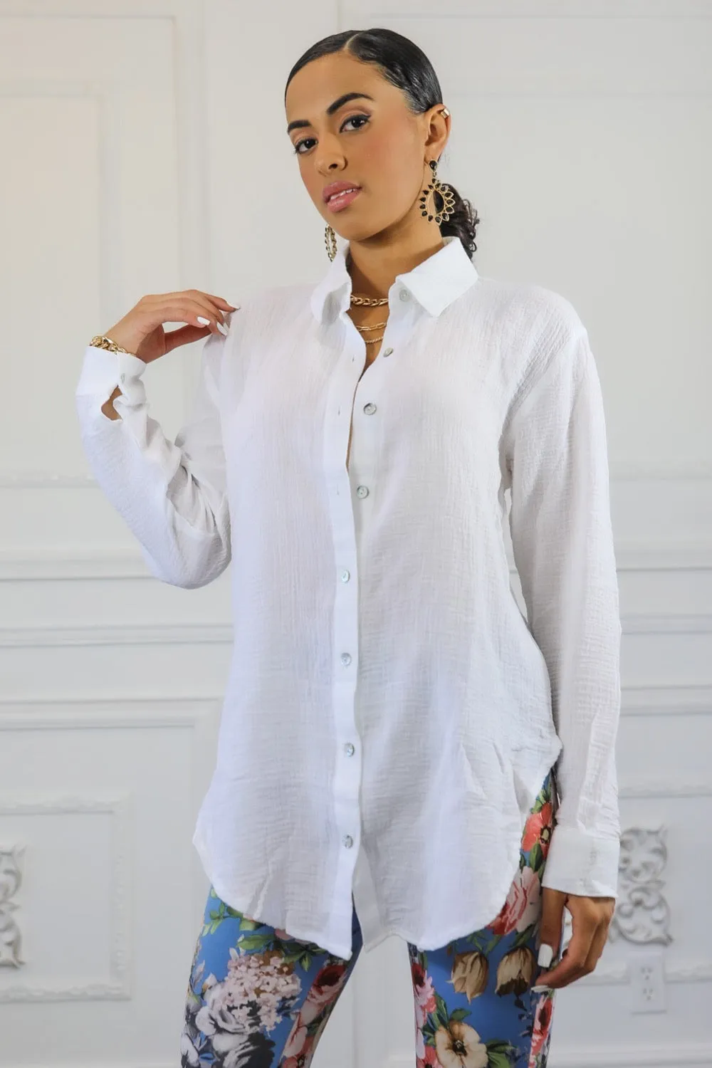 Lightweight double gauze Button Down Shirt