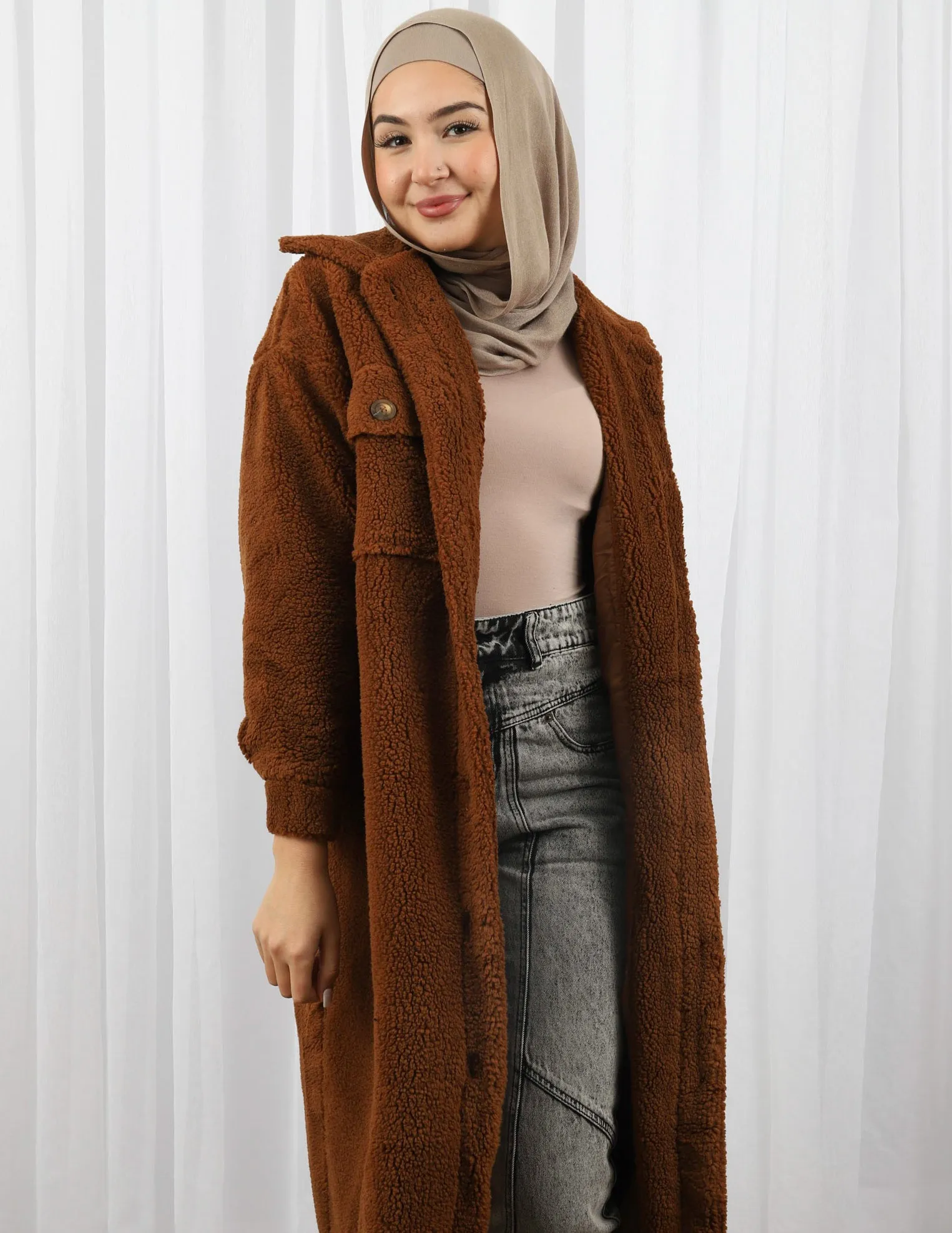 Long Line Teddy Coat