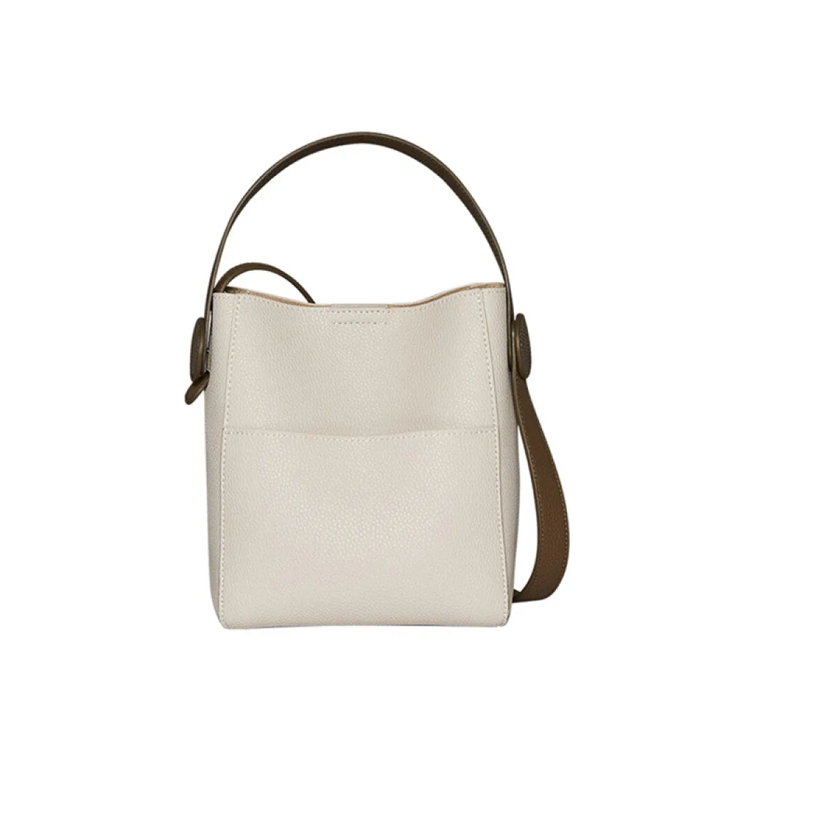 Luxe Ivory Leather Bucket Bag