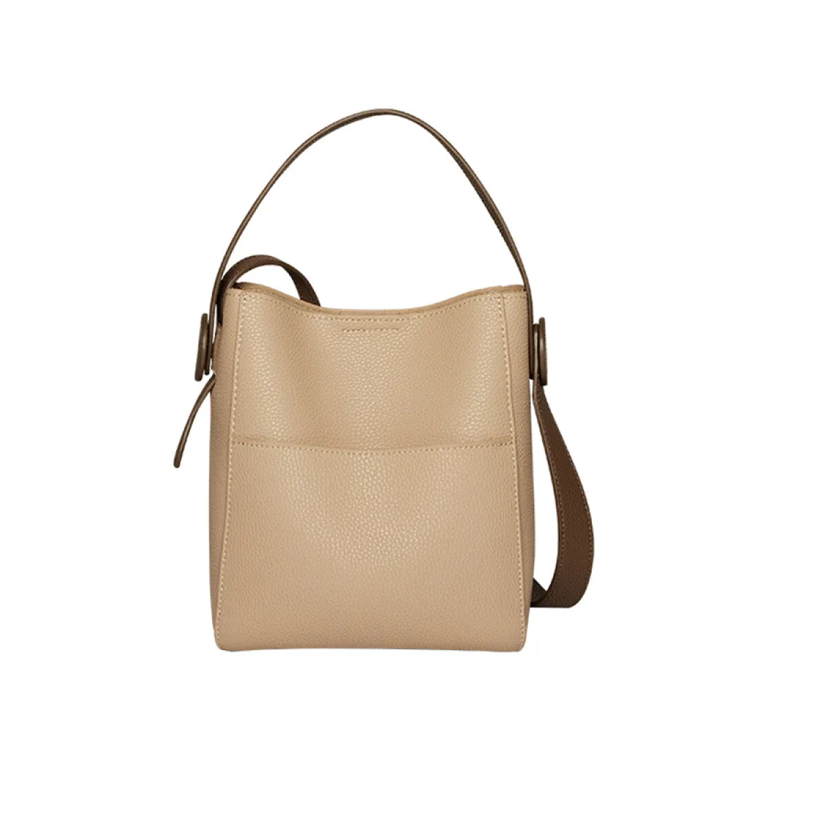 Luxe Ivory Leather Bucket Bag