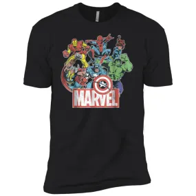 Marvel Avengers Team Retro Comic Vintage Graphic Men Short Sleeve T-Shirt