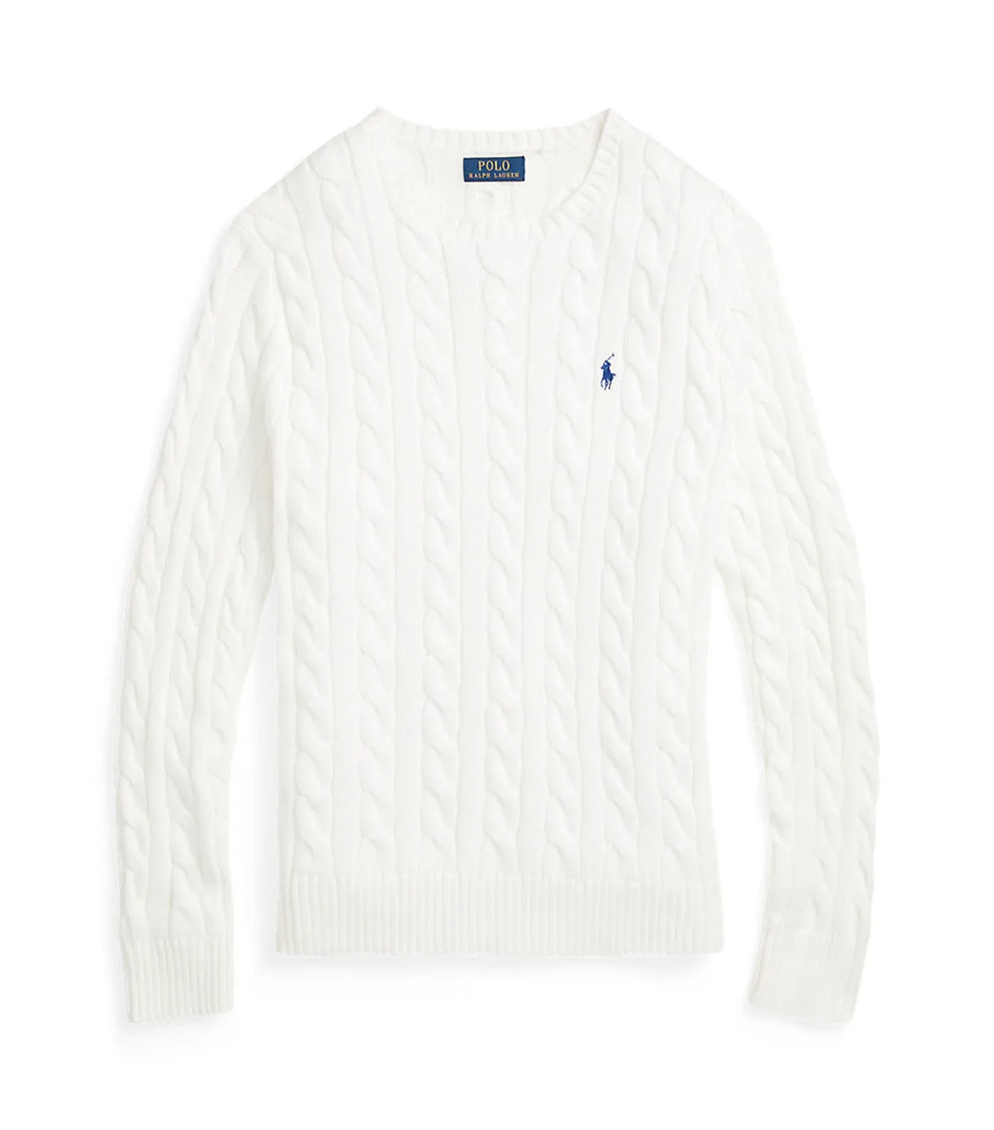 Men's Cable-Knit Cotton Sweater White