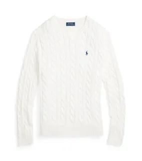 Men's Cable-Knit Cotton Sweater White