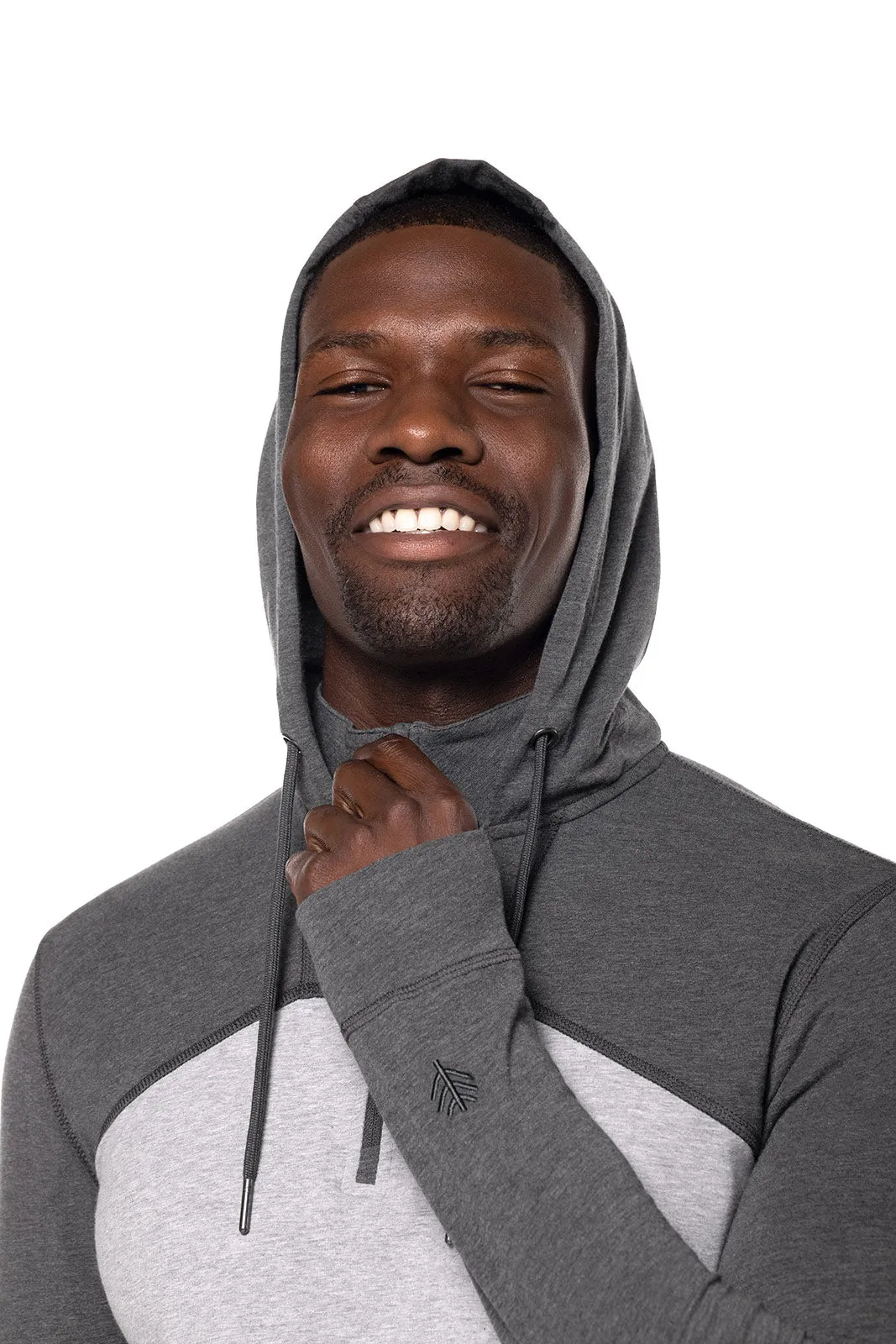 Men's LumaLeo Quarter-Zip Hoodie | Grey Colorblock