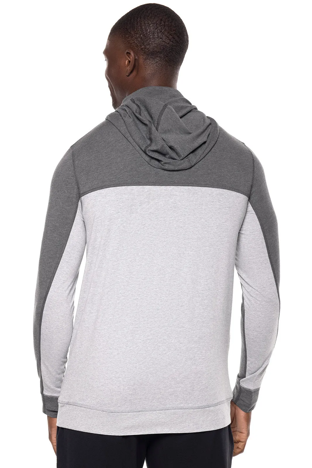 Men's LumaLeo Quarter-Zip Hoodie | Grey Colorblock