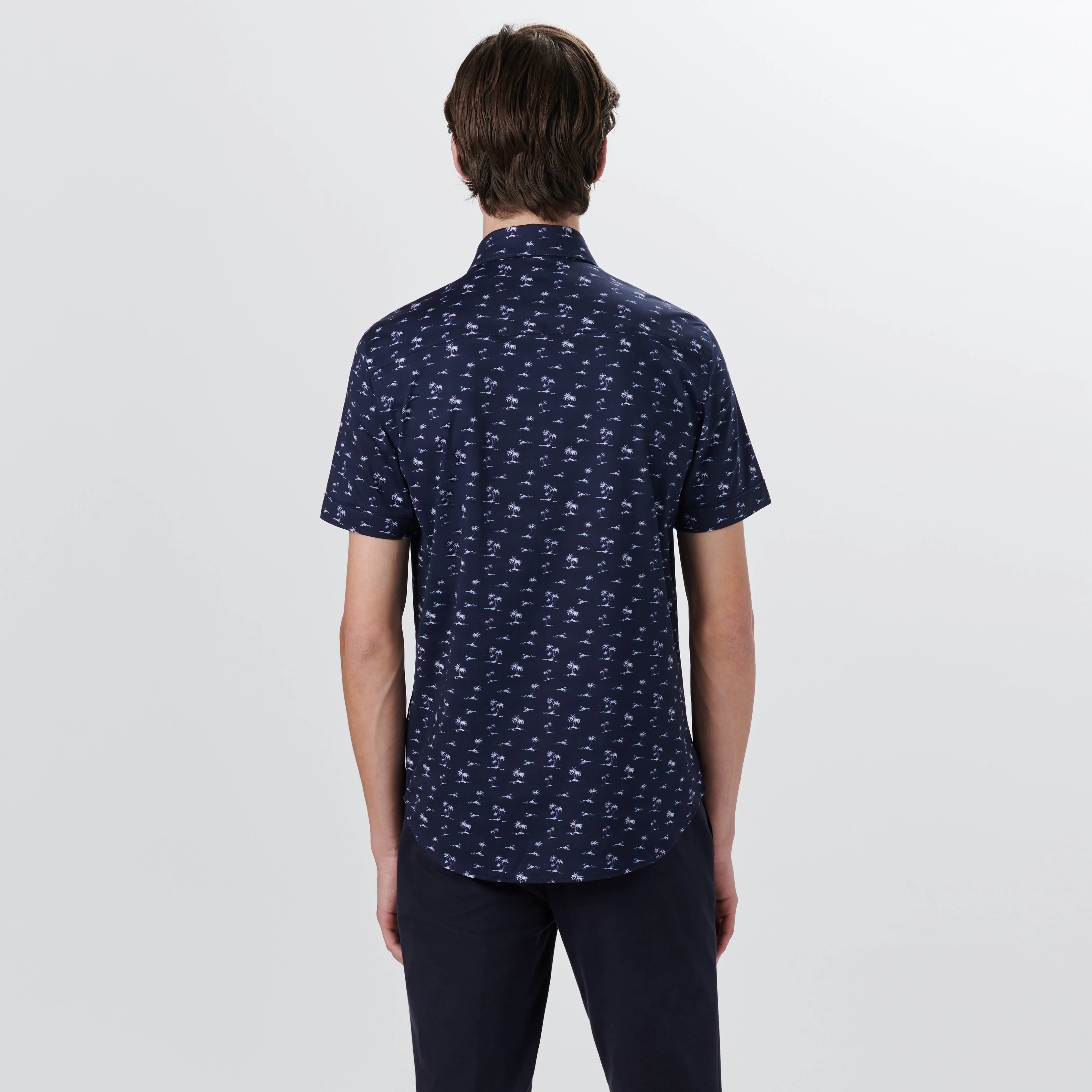 MILES Palm Tree Print OoohCotton Short Sleeve Shirt