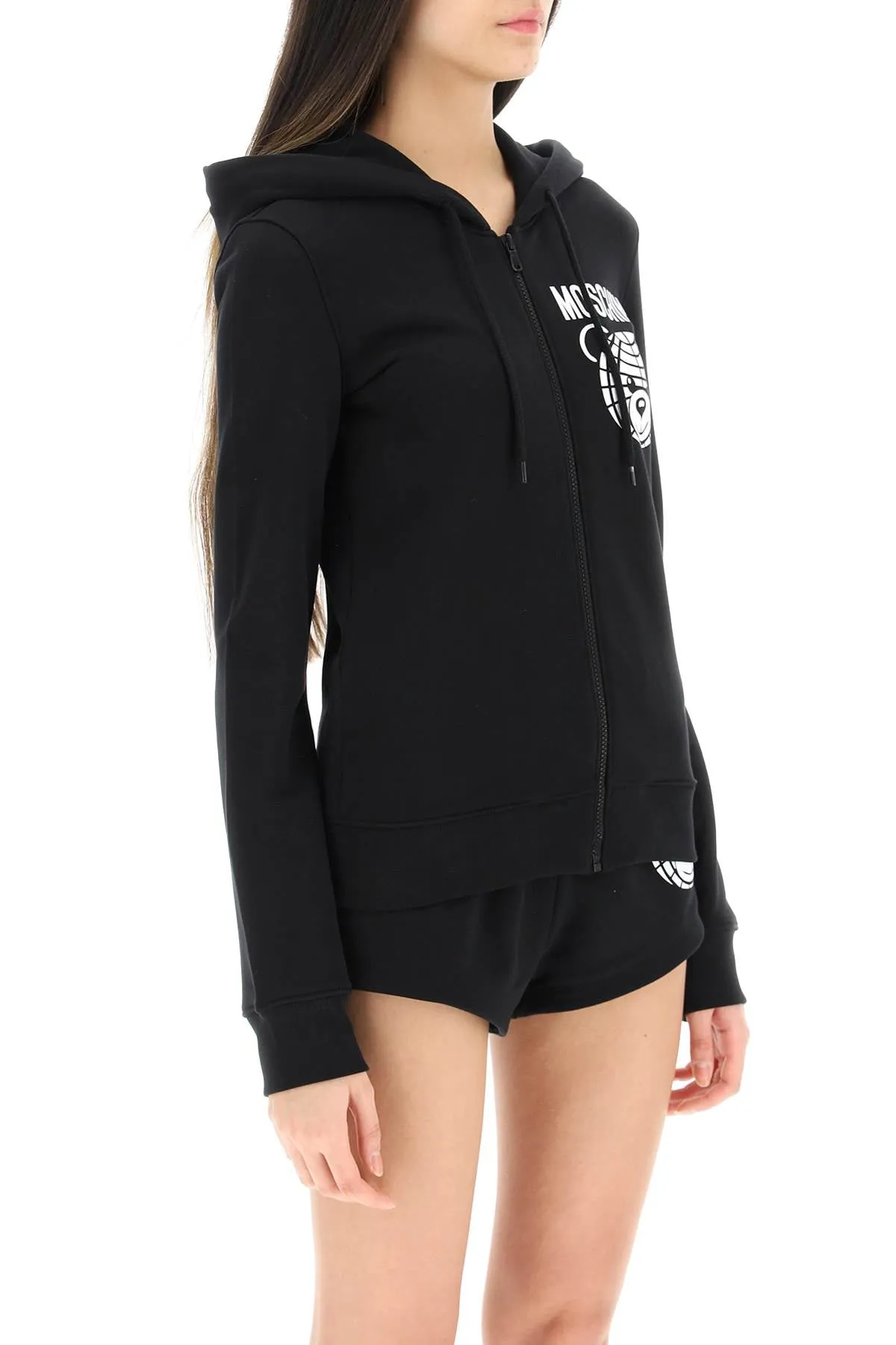 Moschino zip-up hoodie with teddy print