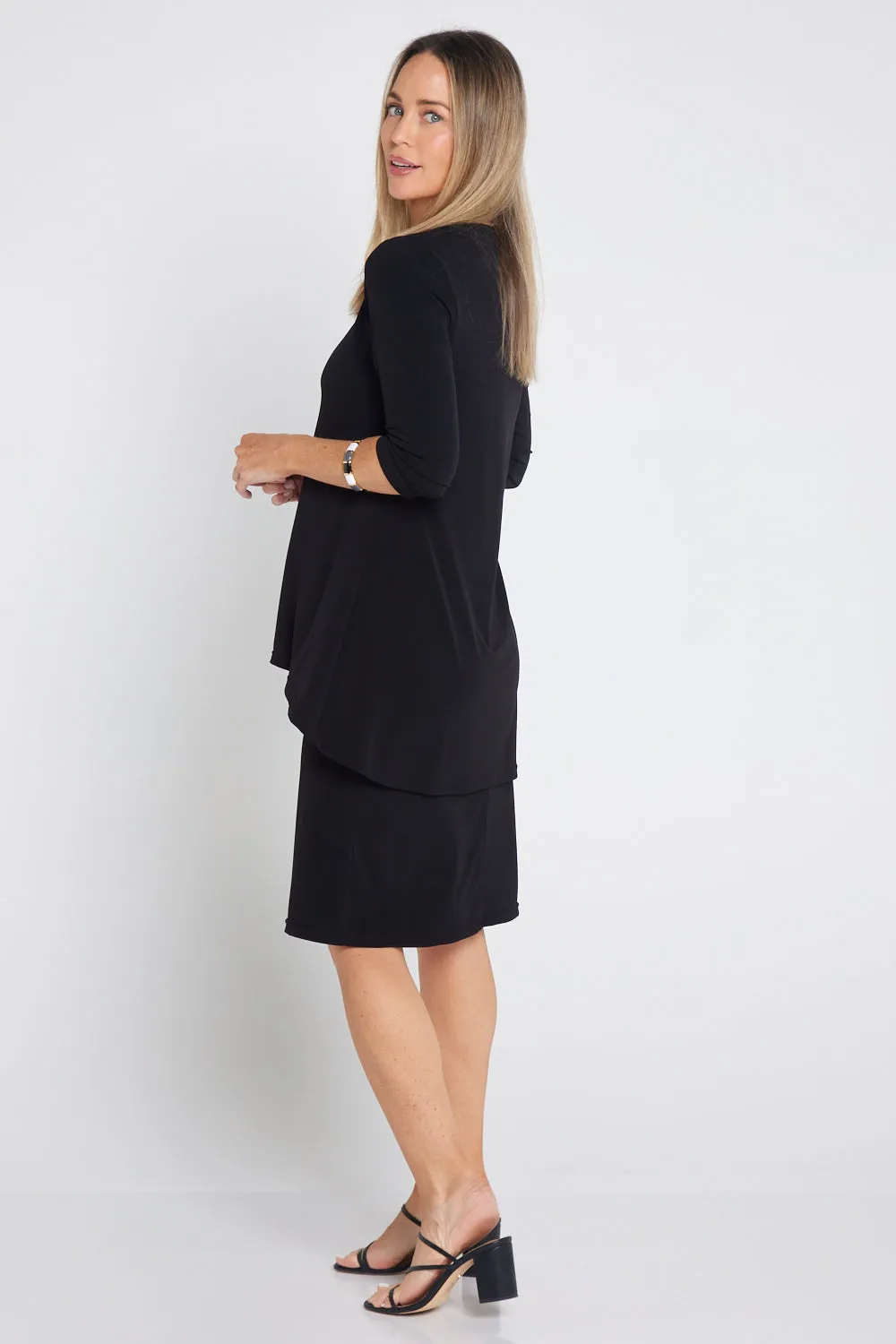 Myra Overlay Dress - Black