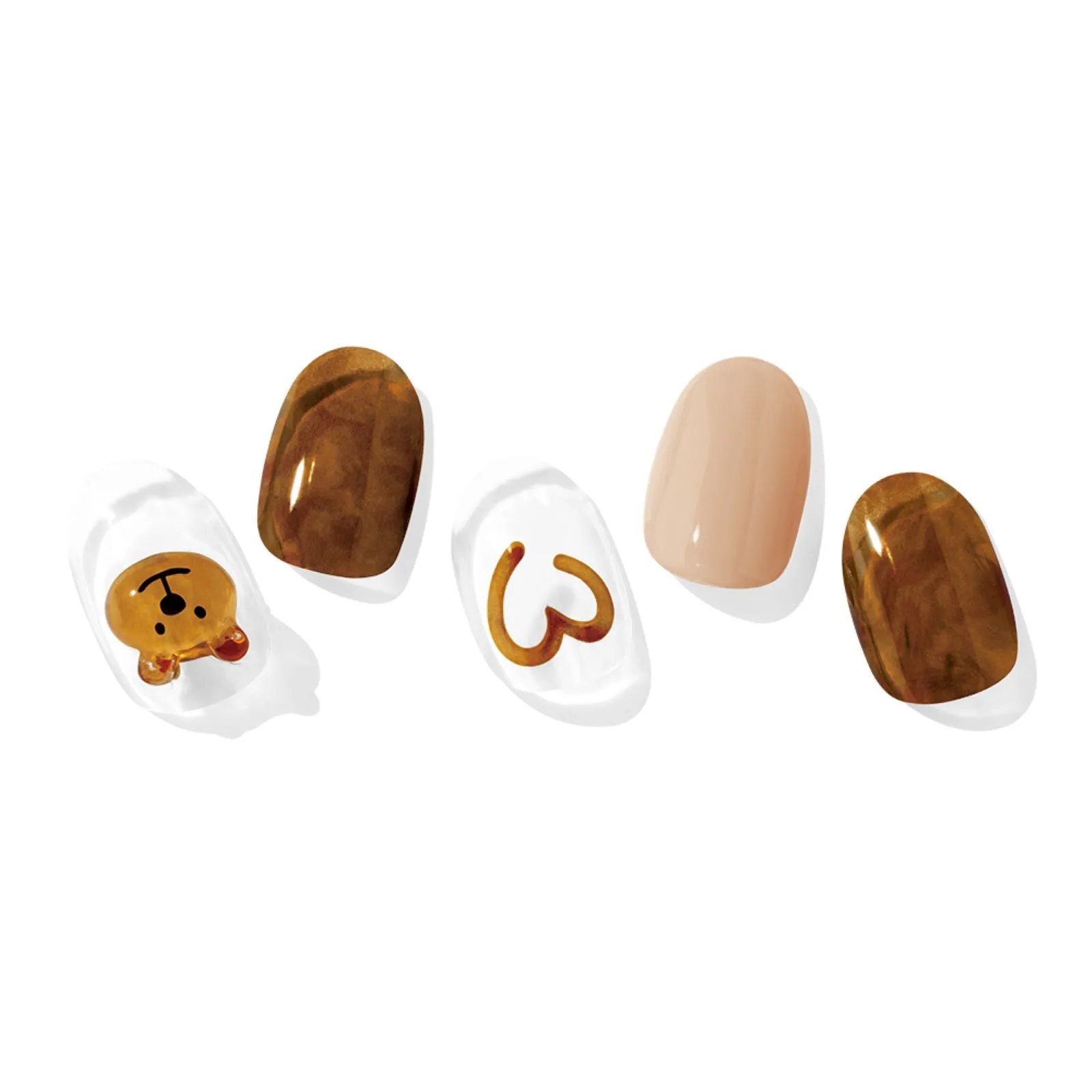 N Caramel Bear Manicure Semi-cured Gel Nail Strips