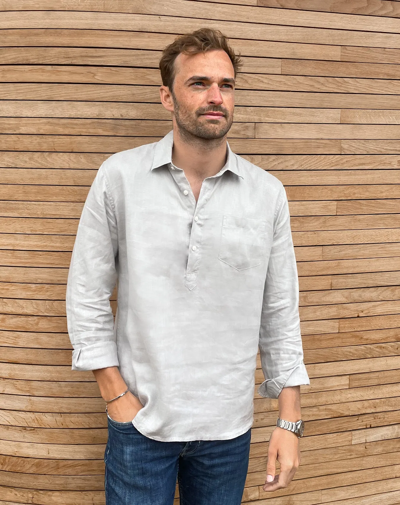 Oyster Grey Explorer Hemp Shirt