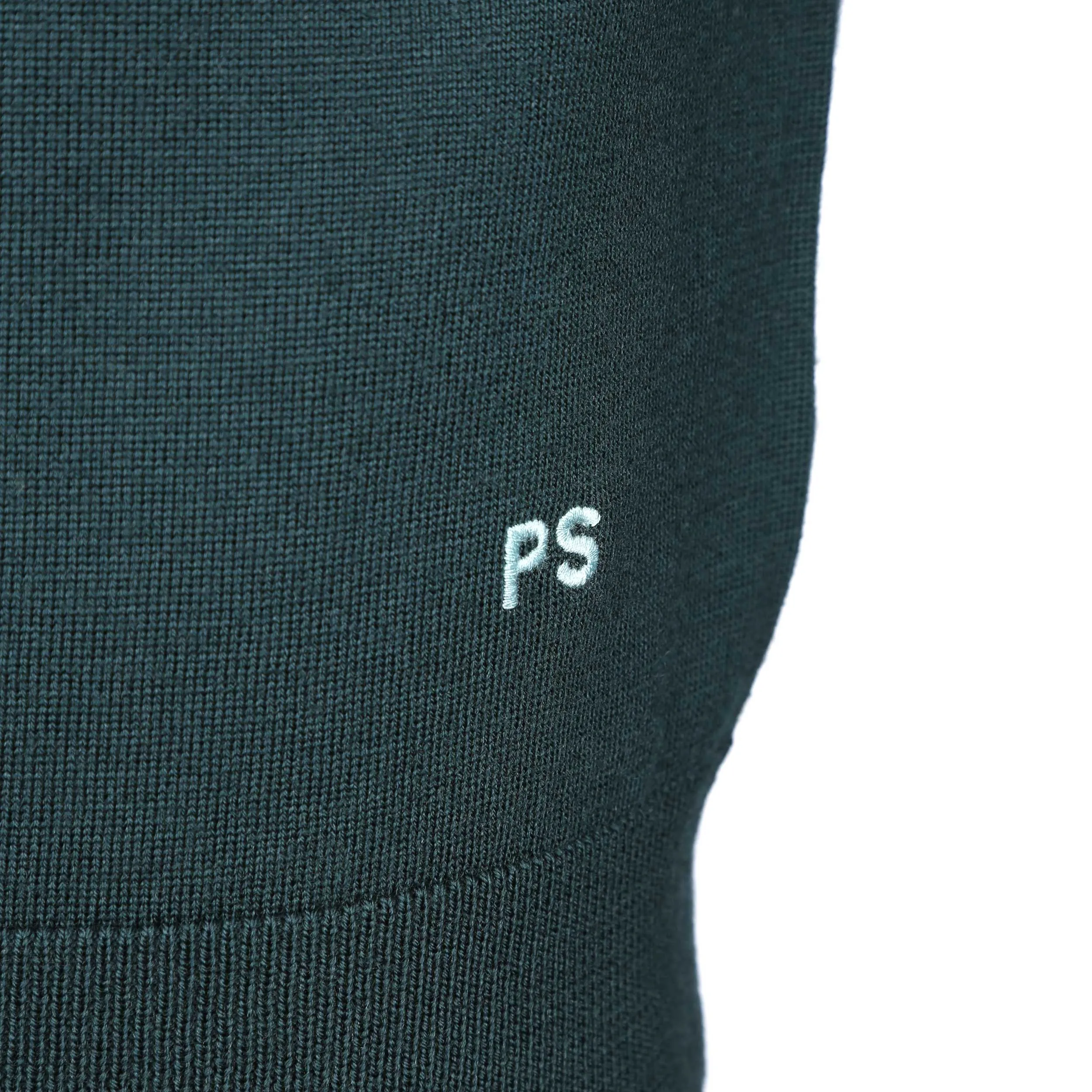 Paul Smith 4 Button LS Polo Knitwear in Dark Green