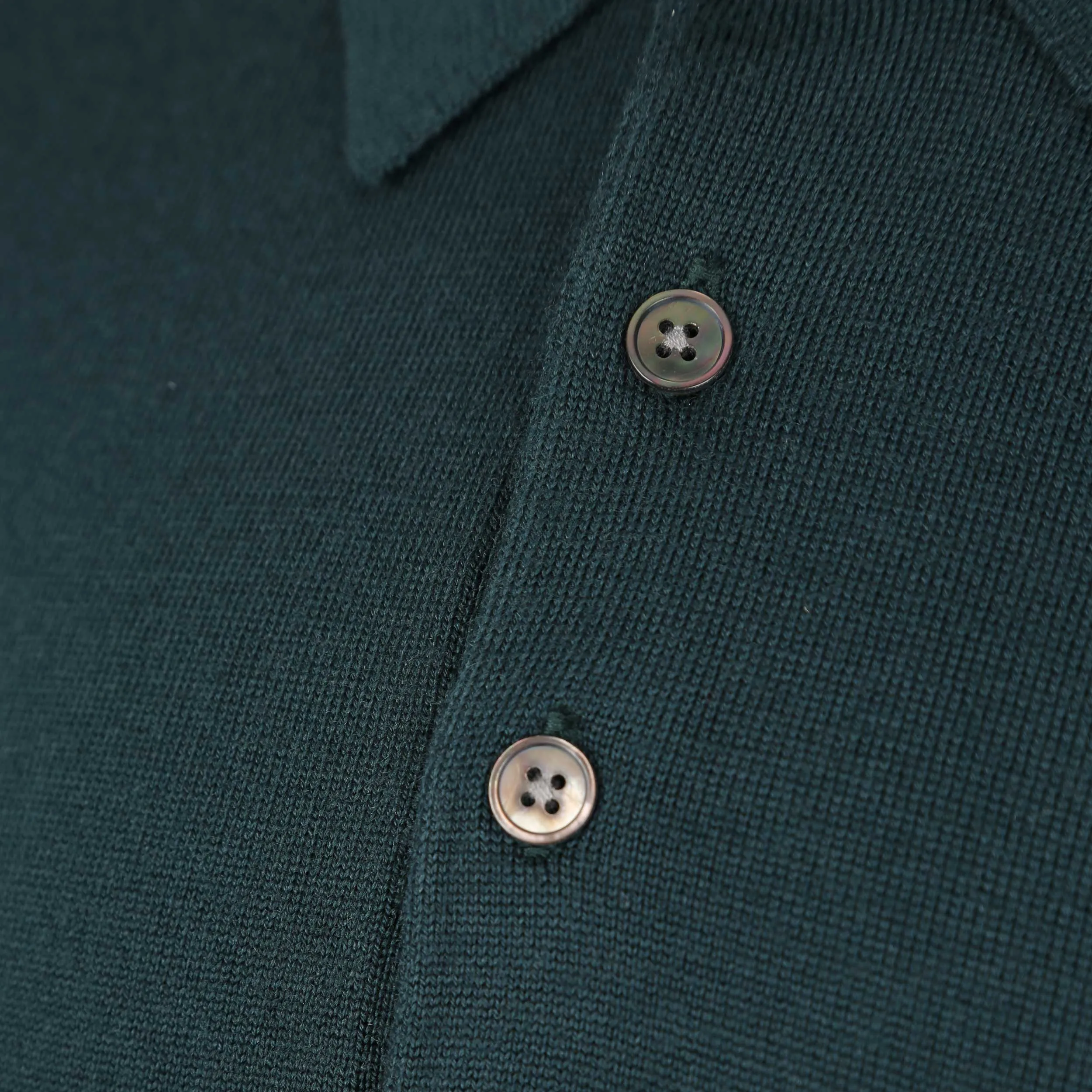 Paul Smith 4 Button LS Polo Knitwear in Dark Green