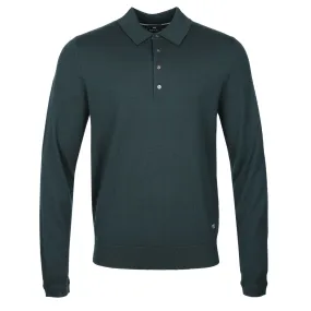 Paul Smith 4 Button LS Polo Knitwear in Dark Green