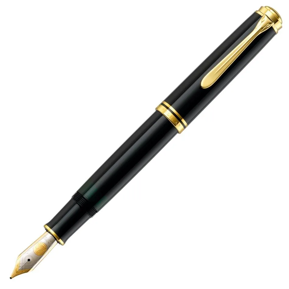 Pelikan Souveran M600 Fountain Pen -  Black with Gold Trim