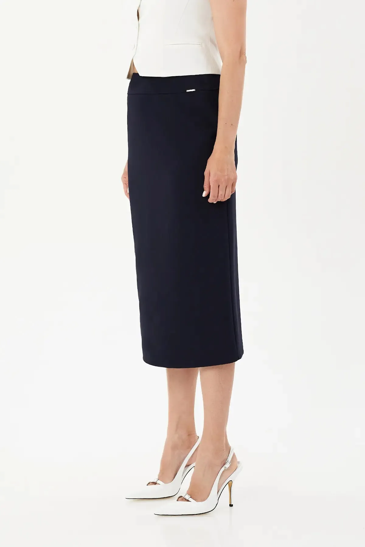 Plus and Regular Size Classic Pencil Midi Skirt