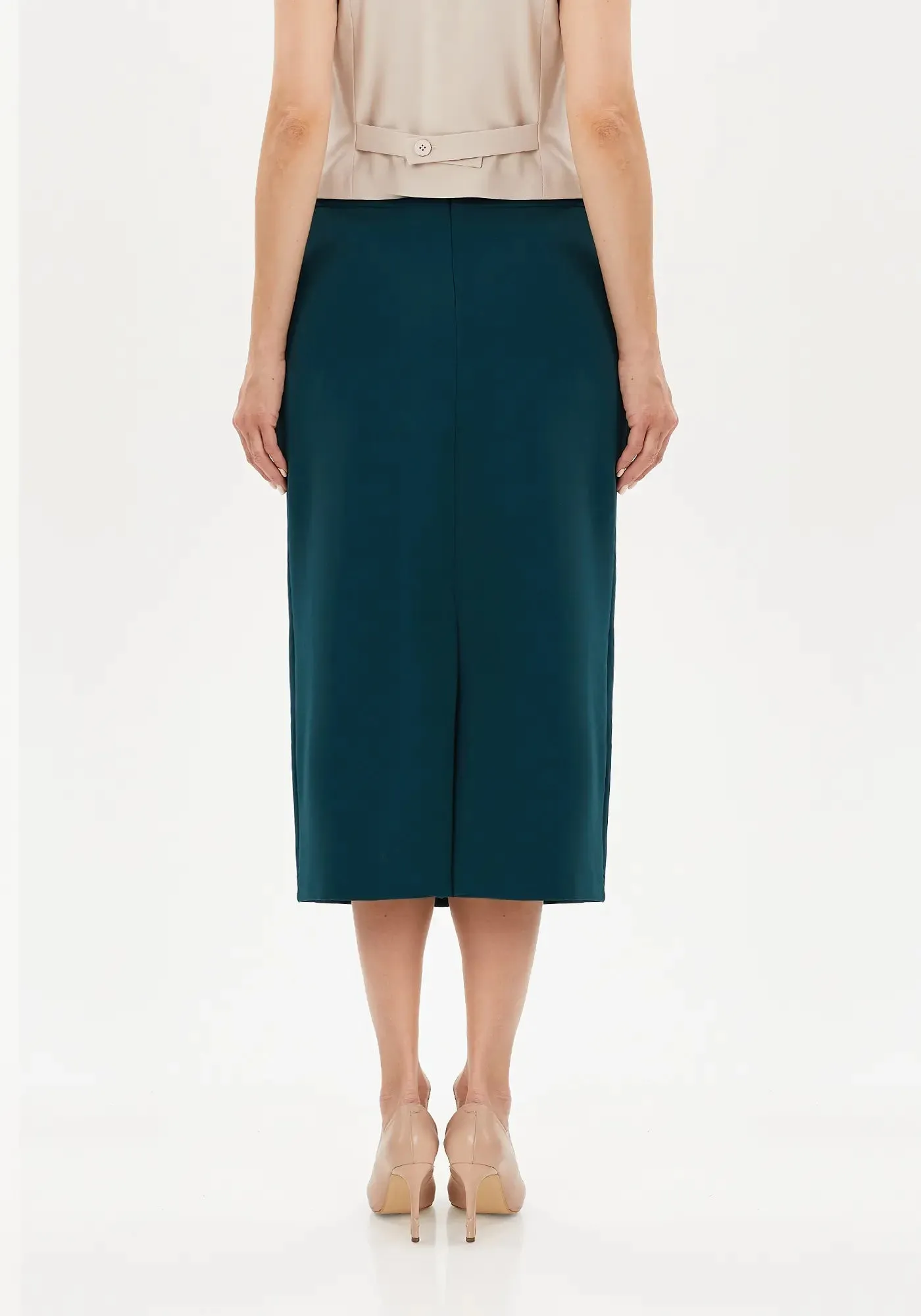 Plus and Regular Size Classic Pencil Midi Skirt