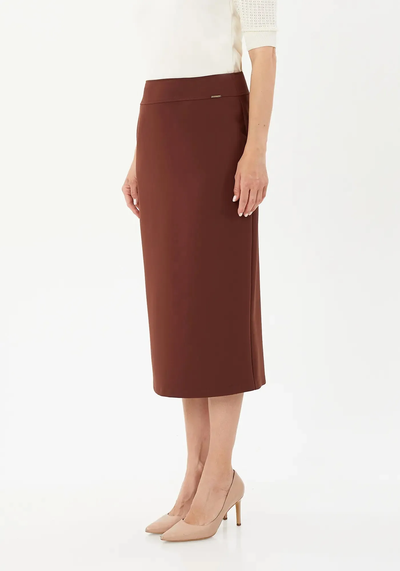 Plus and Regular Size Classic Pencil Midi Skirt