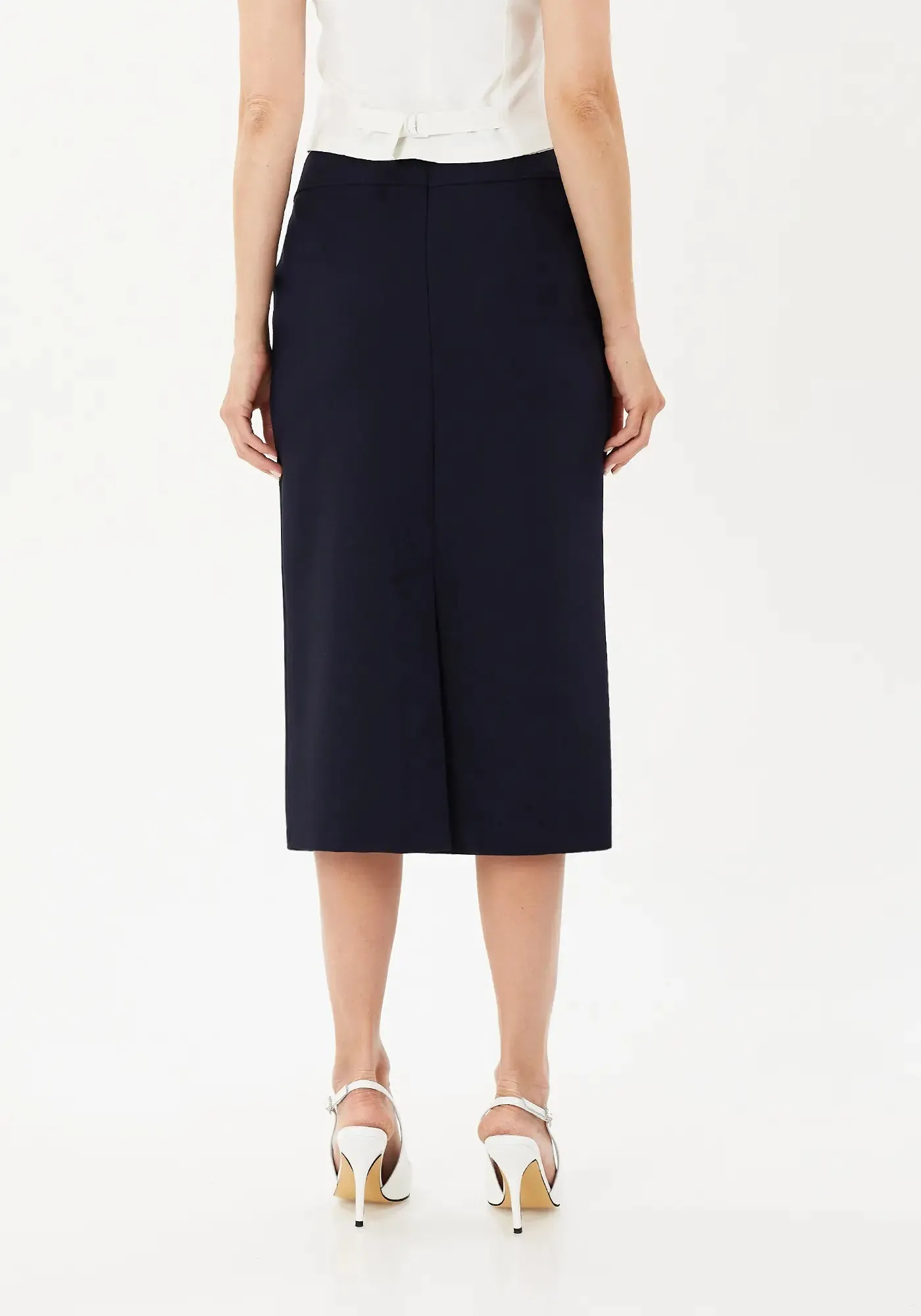 Plus and Regular Size Classic Pencil Midi Skirt