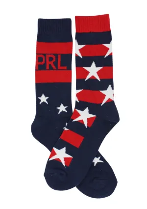 Polo Ralph Lauren Single PRL Stars & Stripes Mix Matched Athletic Crew Sock