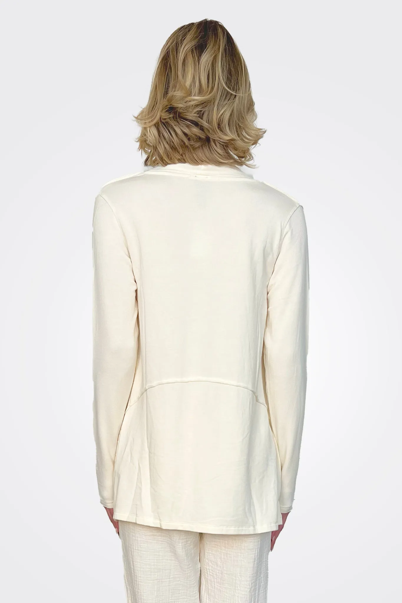 Raw Edge Draped Cardigan - Macadamia