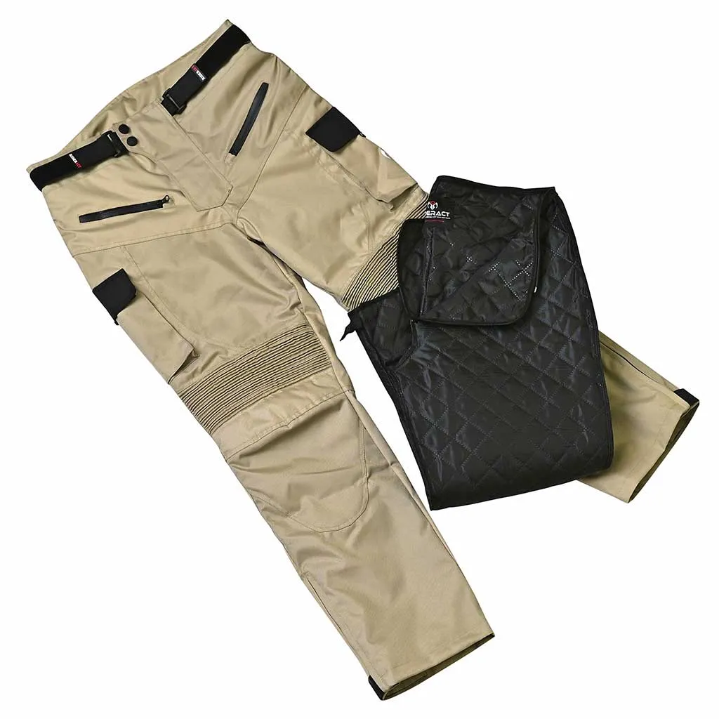 RIDERACT® Cordura Waterproof Motorcycle Pant TARZAN Khaki