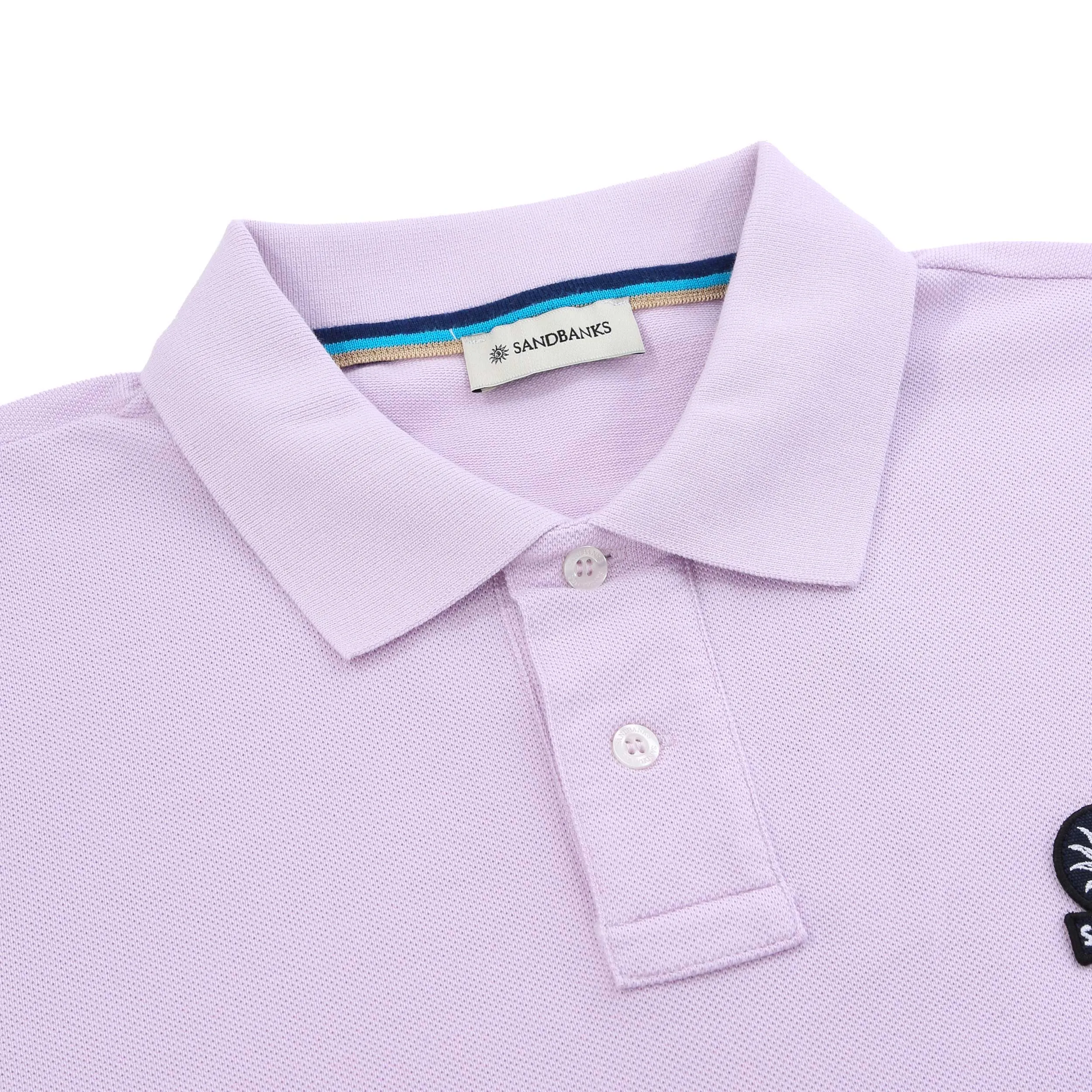 Sandbanks Badge Logo Polo Shirt in Lilac