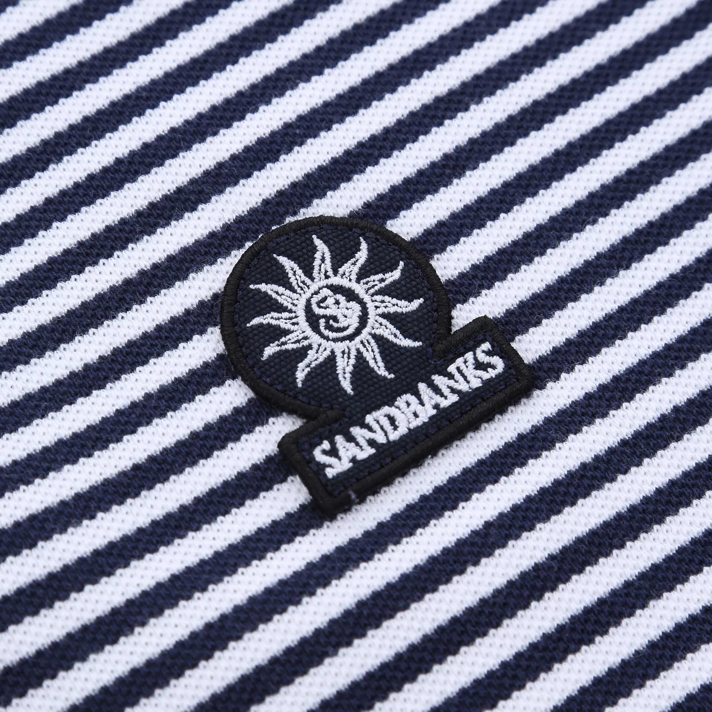 Sandbanks Striped Polo Shirt in Navy & White