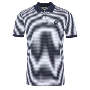 Sandbanks Striped Polo Shirt in Navy & White