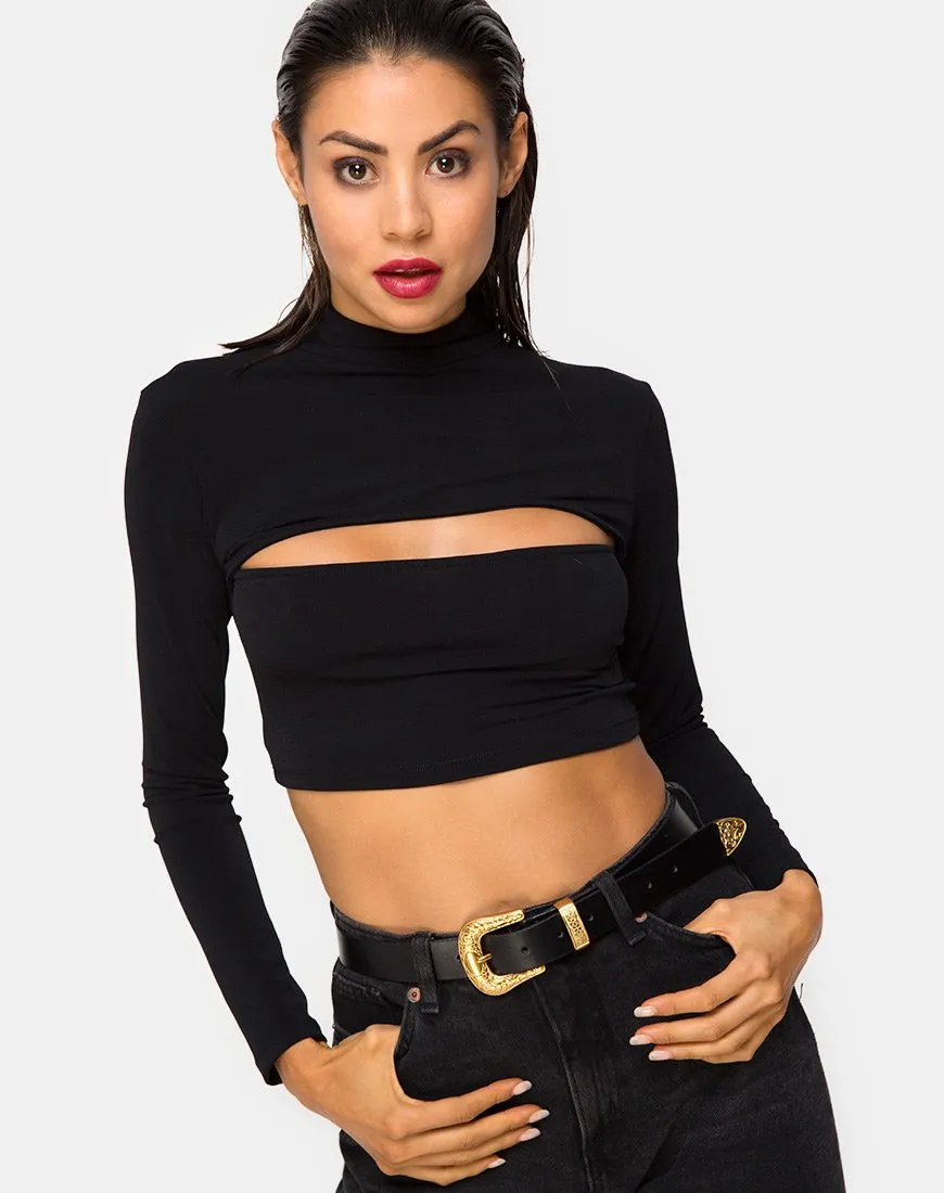 Sinex Crop Top in Black